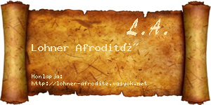 Lohner Afrodité névjegykártya
